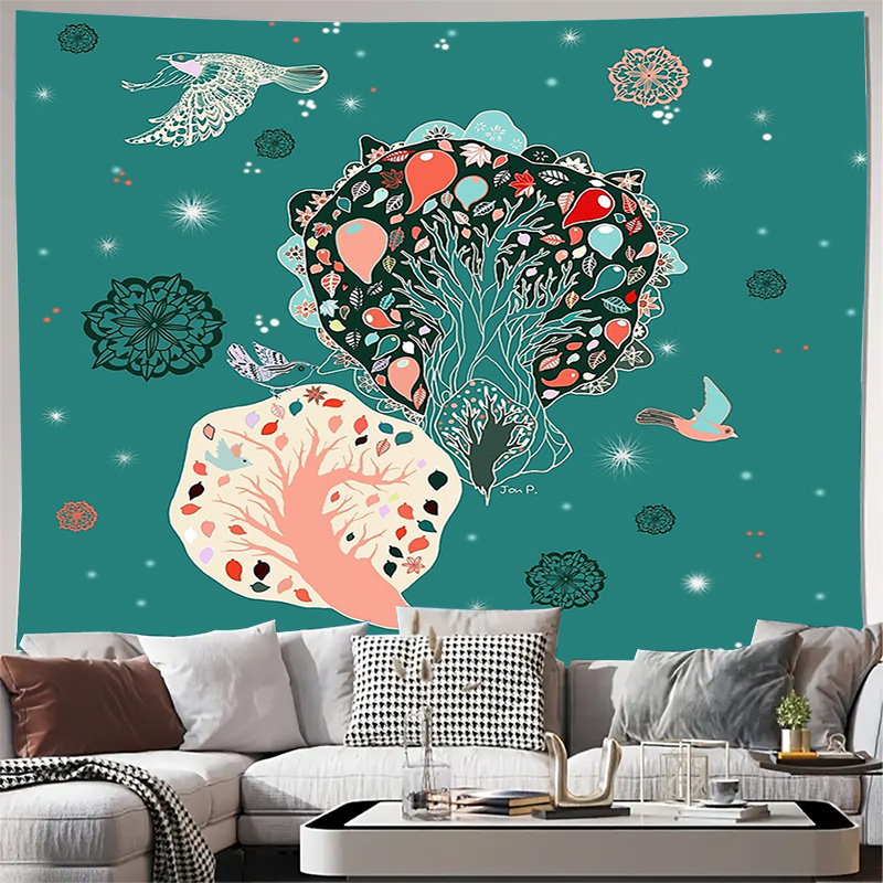 Home Art Textiles - Boho Tapestry Nature Wall Hanging Aesthetic