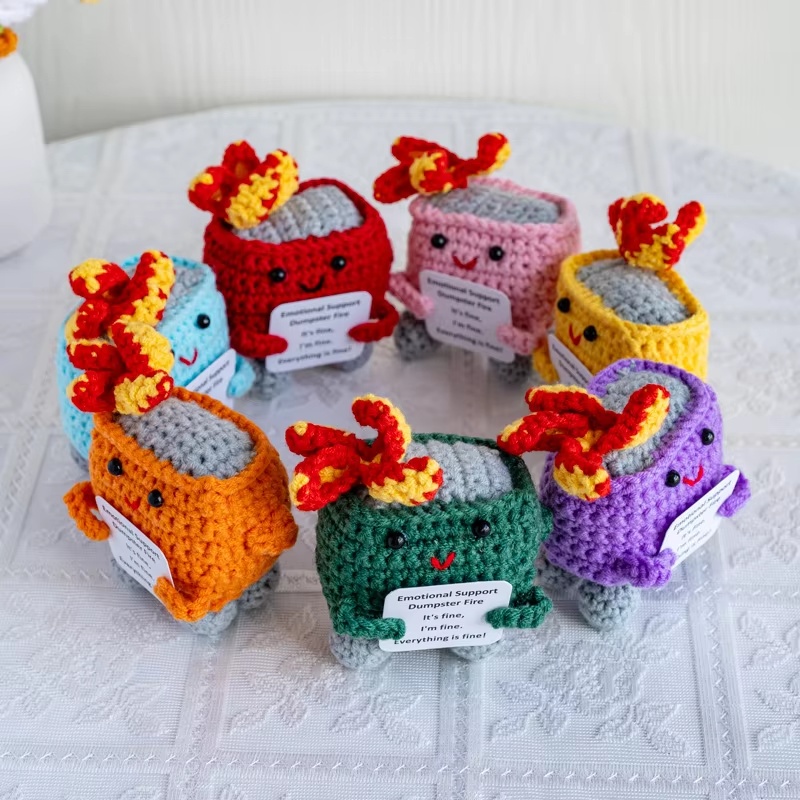 Handmade Crochet Dumpster Fire - Home Textiles Today review and price