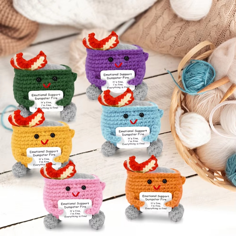 Handmade Crochet Dumpster Fire - Home Textiles Today review and price