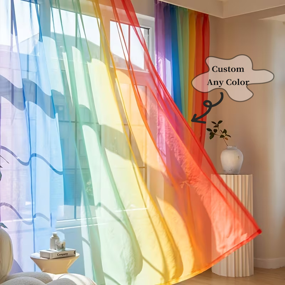 Custom 2D Flat 2pcs Sheer Curt - Home Textiles Images review and price