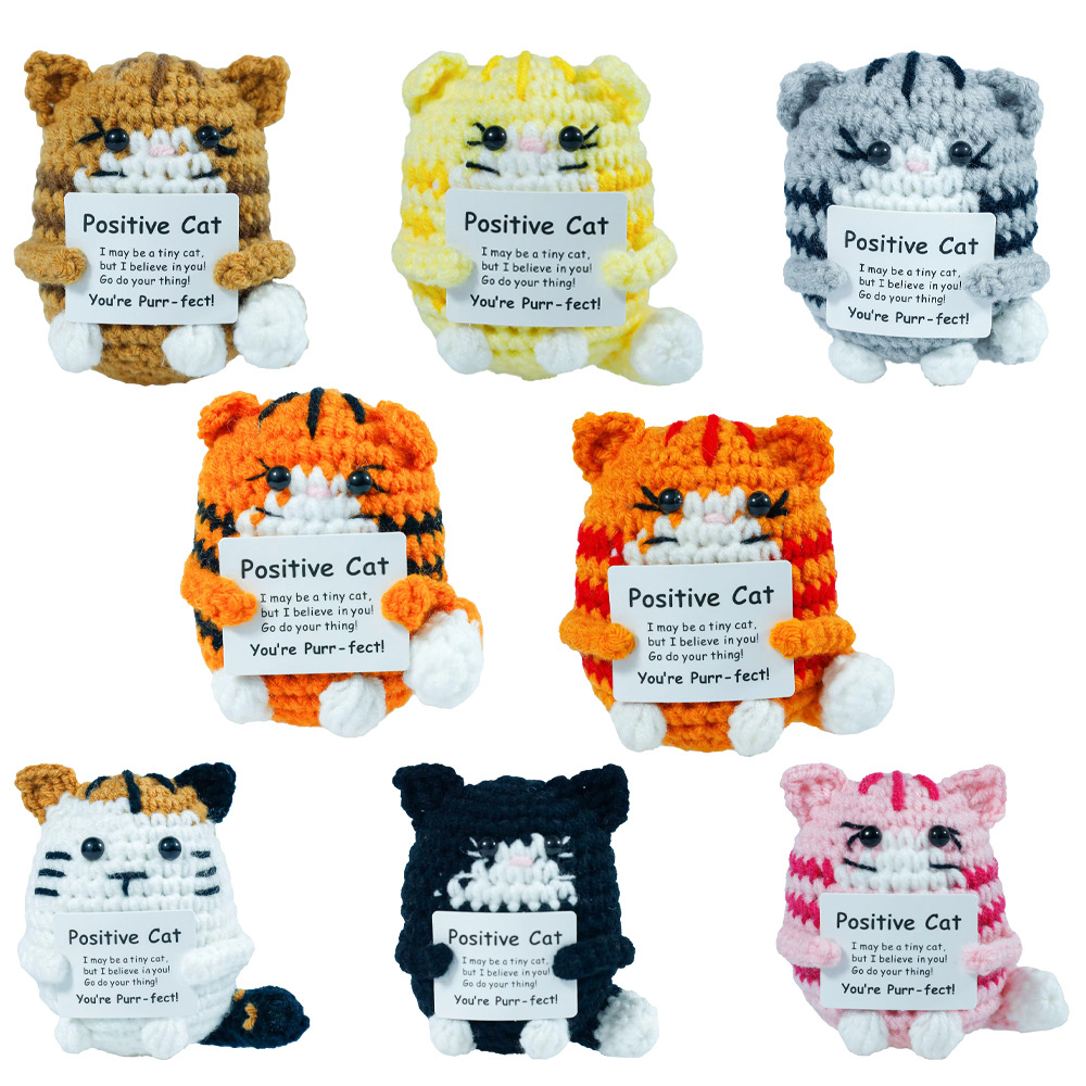 Funny Crochet Positive Cat Dol - Home Textiles Today review and price