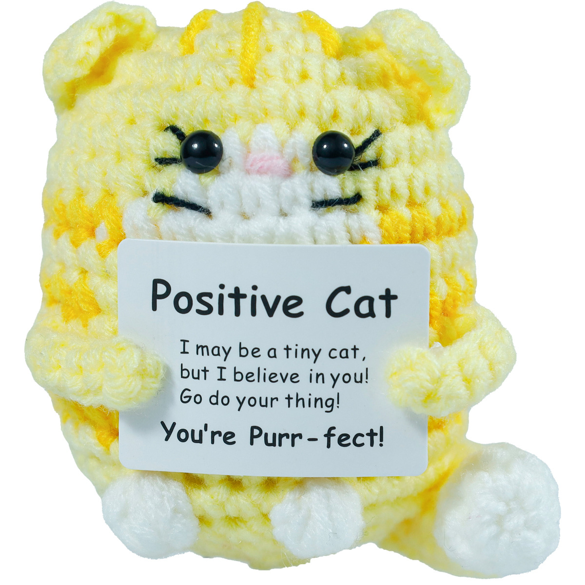 Funny Crochet Positive Cat Dol - Home Textiles Today review and price