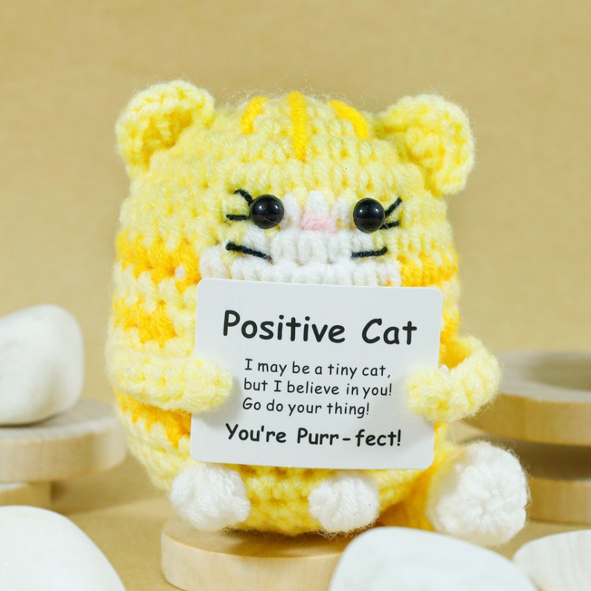 Funny Crochet Positive Cat Dol - Home Textiles Today review and price