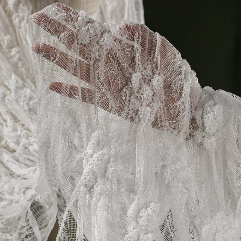 White Crinkled Sheer Lace Soft - Home Fashion Textiles review and price