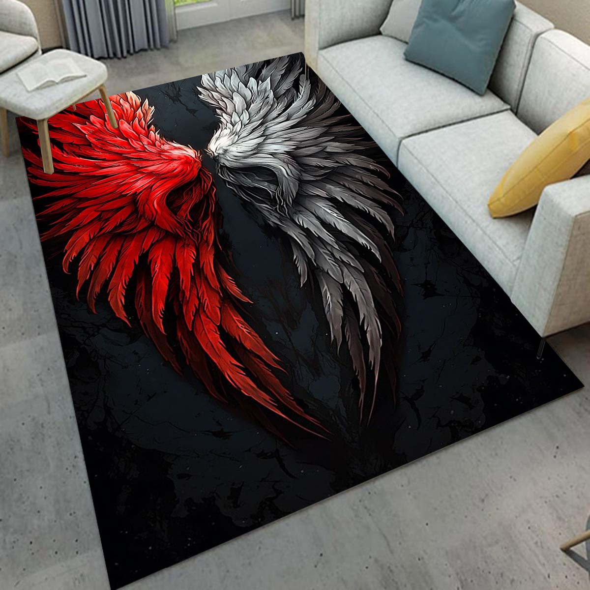 Red and White Wings Rug Modern - Home Art Textiles review and price