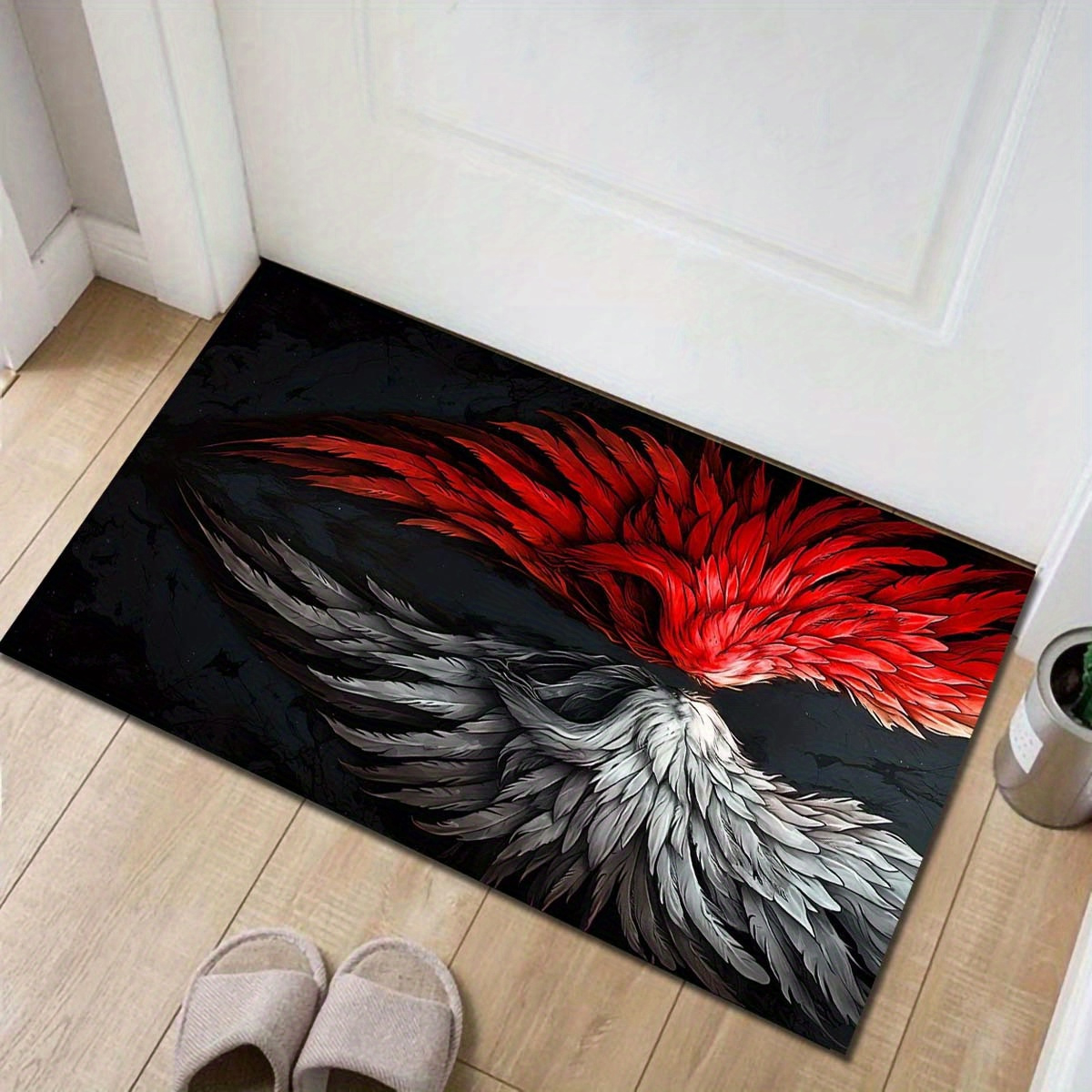 Red and White Wings Rug Modern - Home Art Textiles review and price