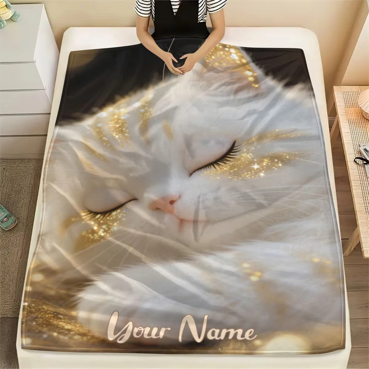 Custom Name Dreamy Cat Pattern - Home Textiles Images review and price