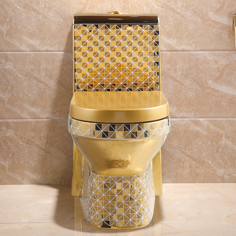 Golden Toilet,Modern One-Piece - P & C Home Textiles Usa review and price